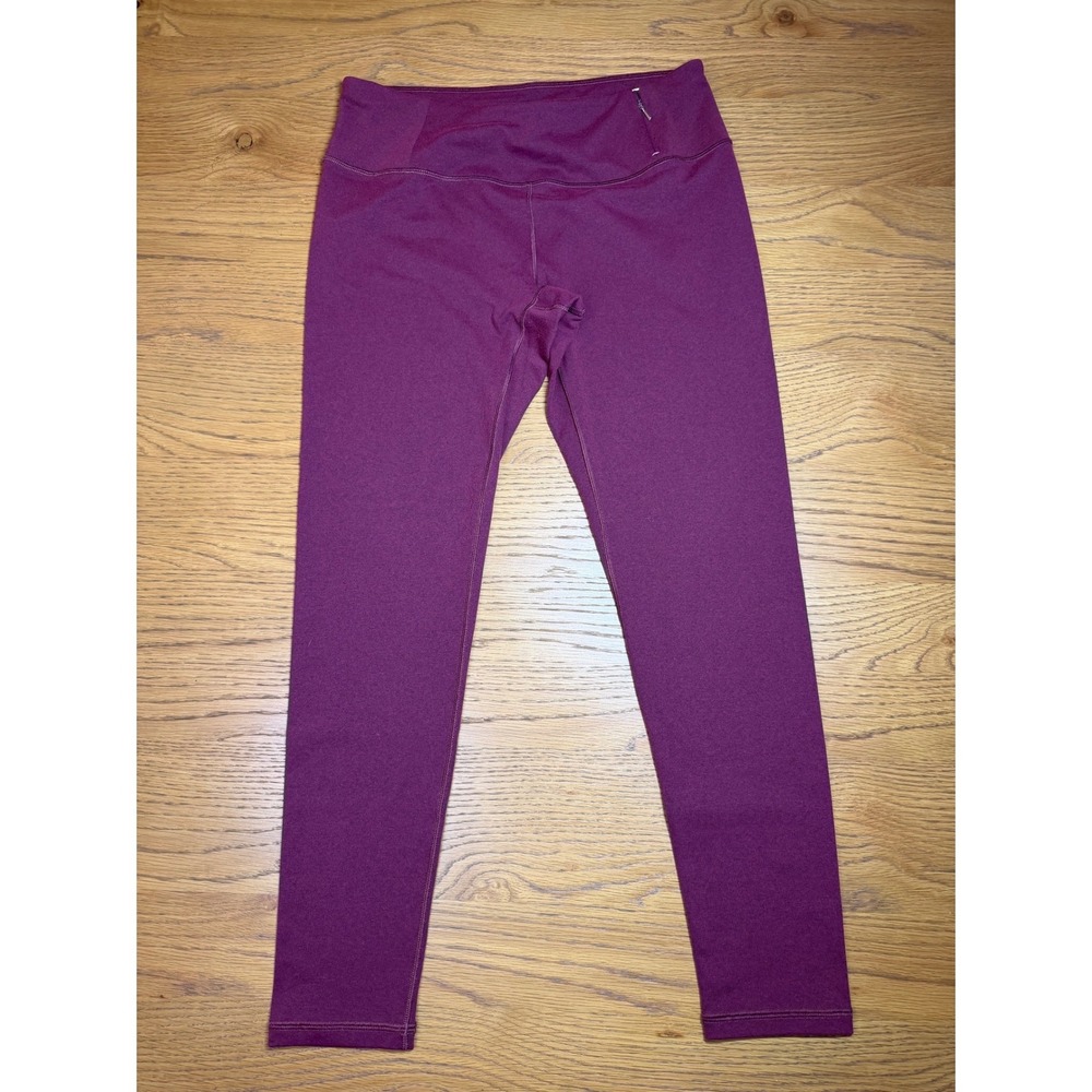 Calia by Carrie Underwood Womens Plum Wine Athletic Leggings Zipper Pocket
